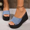 Sandalias de cuña con punta abierta para mujer, zapatos de plataforma a la moda, informales, para exteriores
