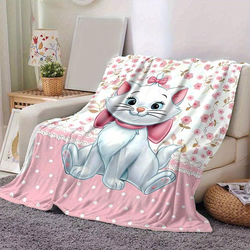 

1PC Cute Cartoon Marie Cat Blanket, Seasonal Universal, Home Decoration, Throw, Plush Blankets, Soft Flannel Throw Blanket, Versatile & Cozy 100x150cm