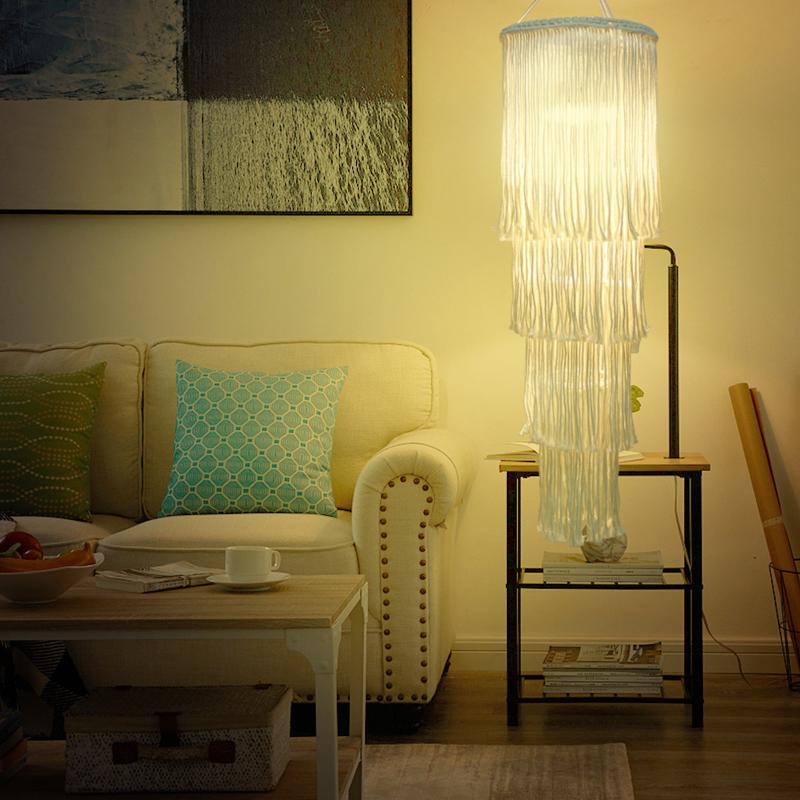 1PC Woven Tassel Tapestry Lampshade Home Bedroom Chandeliers Decorative Nordic Macrame Woven Tapestry Lampshade Luxury