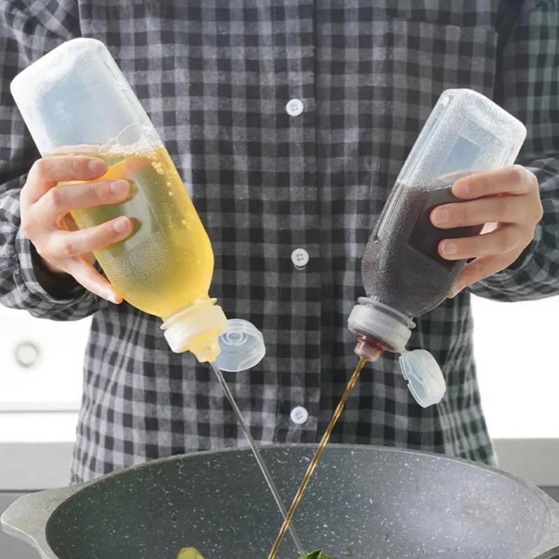 300/500ml Squeeze Bottles Kitchen Accessories Oil Spray Bottle BBQ Tools Soy Sauce Does Not Leak Vinegar Can