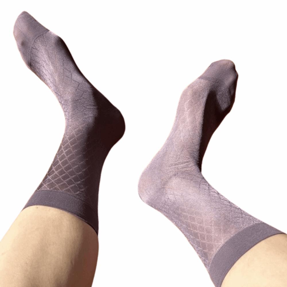 Grid Dress Socks Strip Thin Socks Elastic Men's Socks  Gentlemen