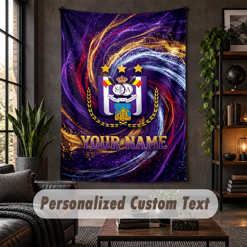 Wall Tapestry Anderlecht FC Print Custom Name Text Wall Hanging Home Decor