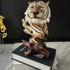 Crafts Resin Simulation Animal Statue Luxury Vivid Tiger Lion Head Ornament Retro Miniatures Figurine Sculpture Entrance