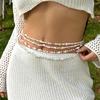Boho Simple Starfish Conch Seed Beads Waist Belly Chain for Women Summer Beach Bikinis Beaded Body Belt Waistband Party Jewelry