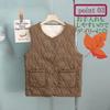 Nibunnoichi Style Vest Lightweight Short [1/2style] Gilet, Down-Style Roomwear, Quilted, Quilted, Length, Layering, Women's (JP, Alphabet, XL, White)