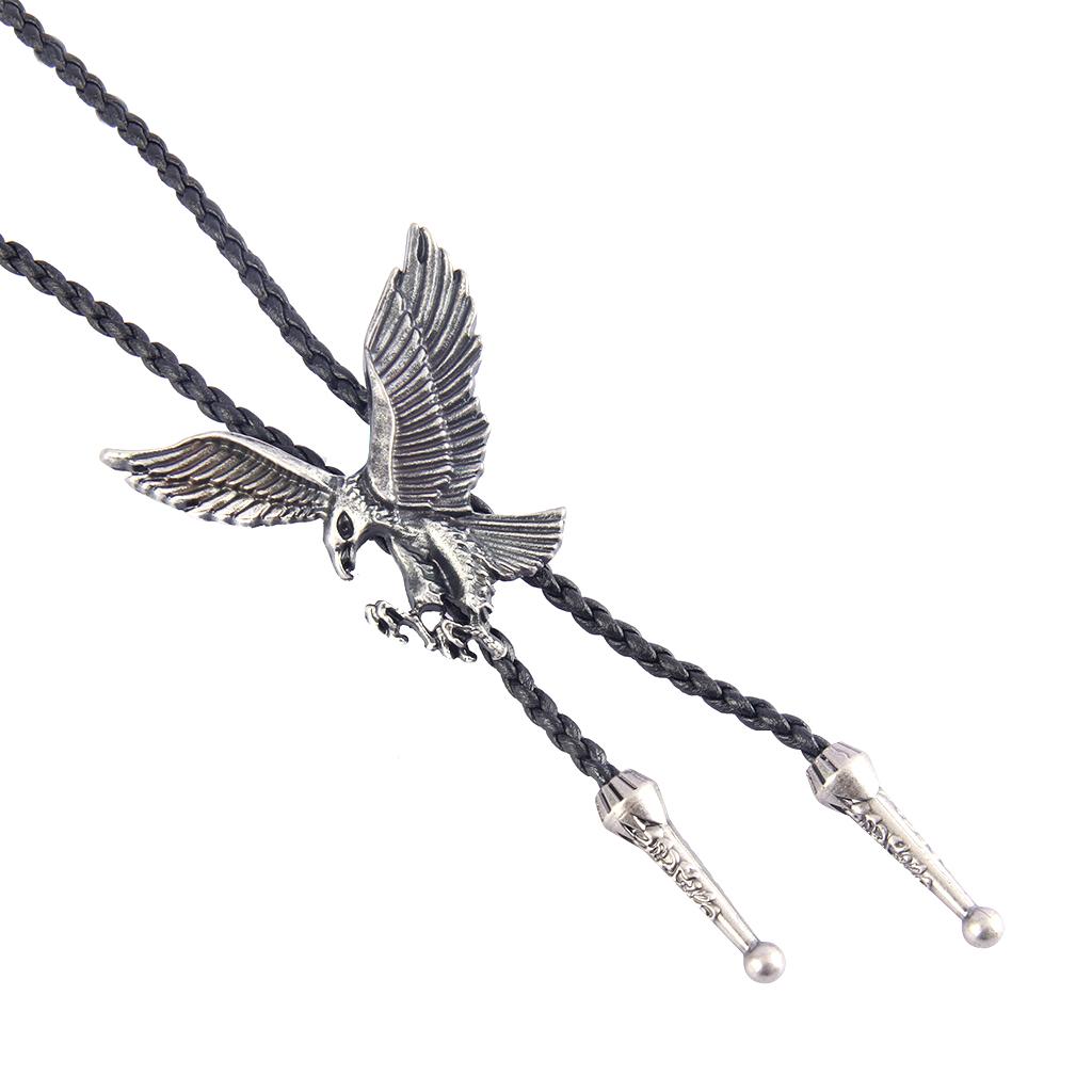 Ethnic Classic Cowboy PU Leather Rodeo Bolo Tie Cord Eagle Pendant