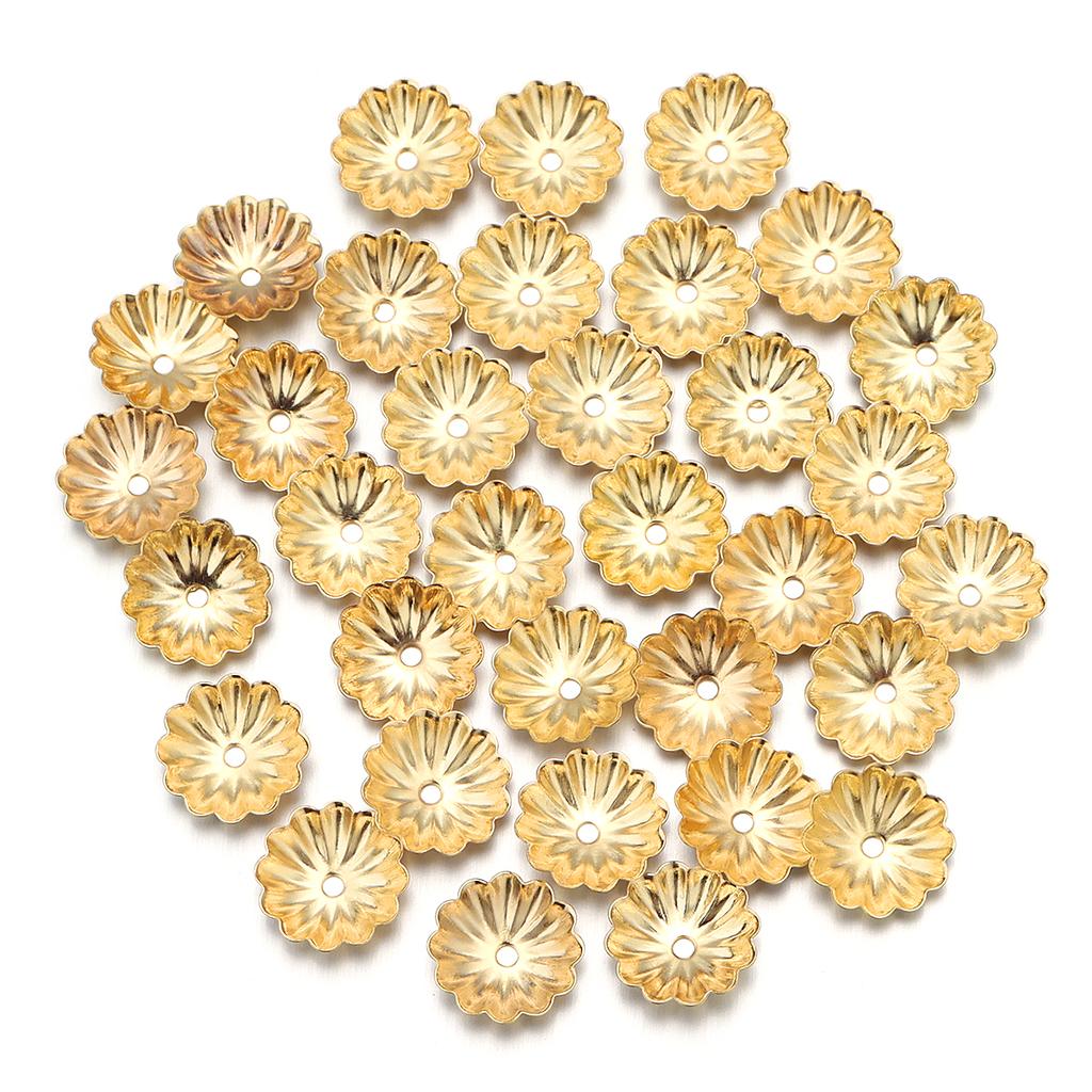 50pcs Stainless Steel Flower Beads Caps Metal Spacer Bead Caps For Jewelry Making DIY Bracelets Necklace Accessories Wholesale