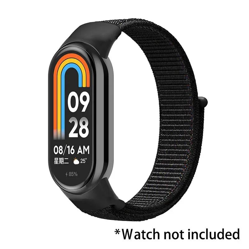 Nylon Loop Strap for Xiaomi Mi Band 9 8 7 6 5 4 3 Breathable Wristband Smartwatch Bracelet Sports Pulsera Watchband Miband 9 NFC