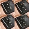 4-teiliges Modeschmuck-Set für Damen: Einfache Wassertropfen-Halskette, Ohrringe, Armband. Geeignet für Hochzeiten, Partys, Festivals, Geschenke