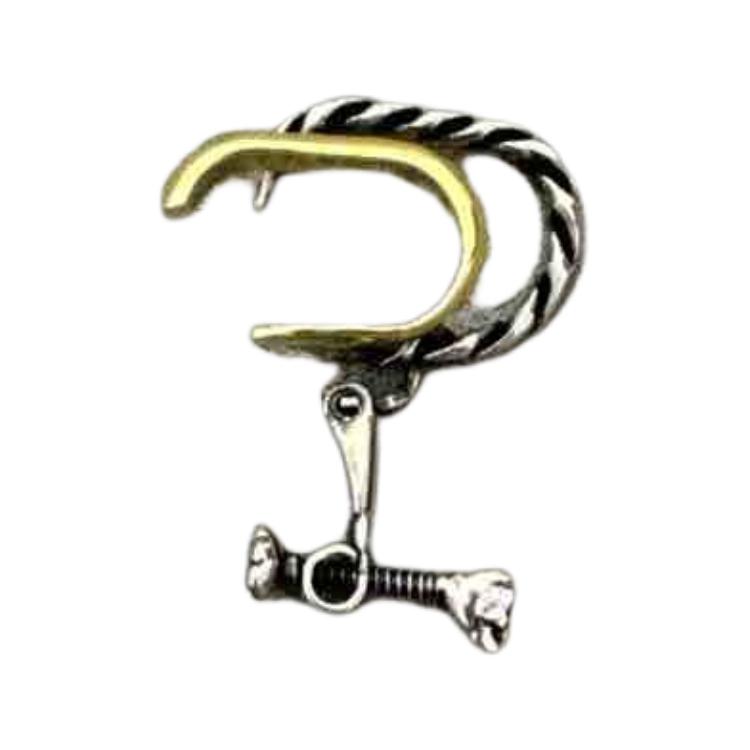 Alexander McQueen Spiral Texture Design - Earrings Men accessories Gold Silver 664599-J160K-1496 F,Gold/Silver