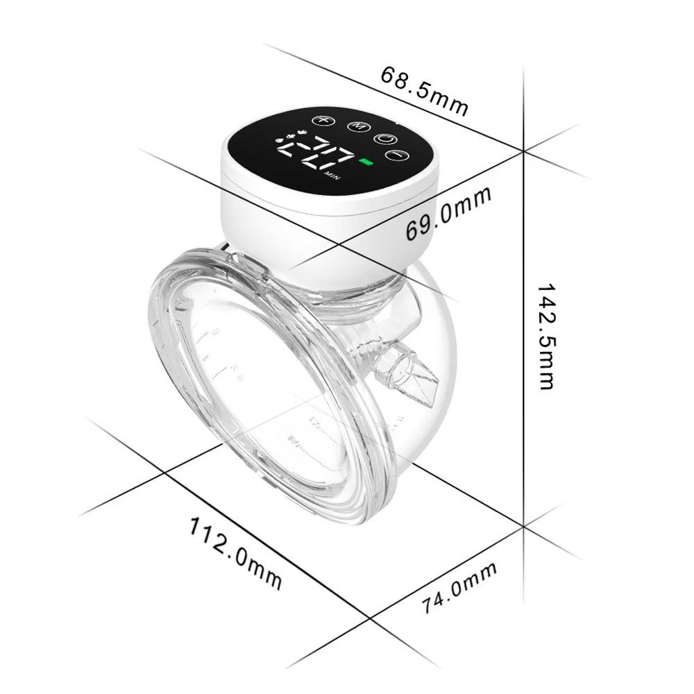 2/1pcs Wearable Breast Pump BPA-free Portable Electric Breast Pump Hands Free Low Noise Milk Collector for Breastfeeding