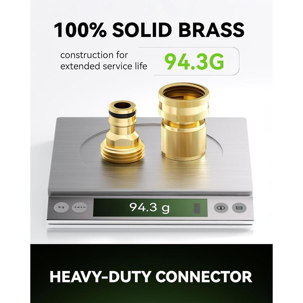 Quick Connect Hose Fittings 3/4" GHT - Solid Brass Garden Hose Connectors, No-Leak Design & Universal Fit for Instant Connection (2 Sets)