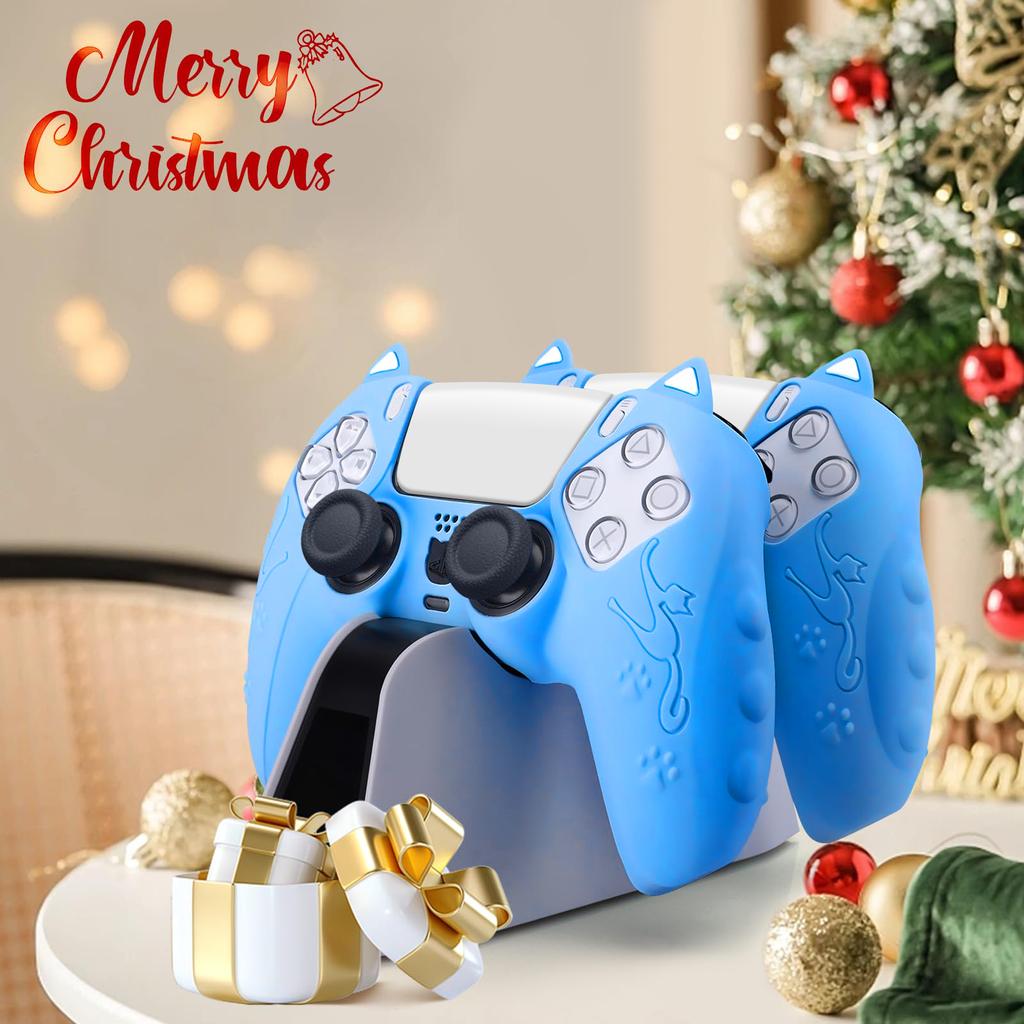 For SONY Playstation5 PS5 Controller Protection Case Soft Silicon Gel Rubber Skin Cover For PS5 Slim Gamepad Funda with Cat Ears