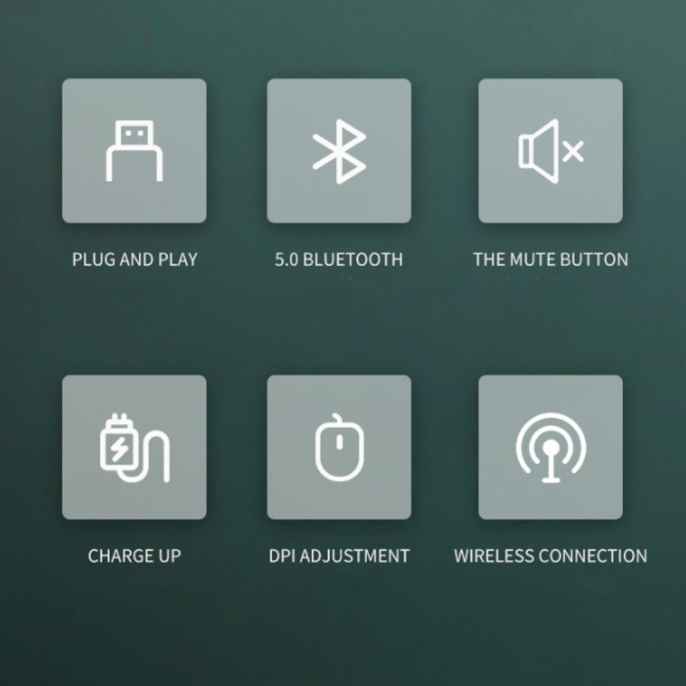 2.4Ghz+BT5.0 Ergonomics Wireless Mouse 1600DPI Morandi Wireless Mouse  Office/Home