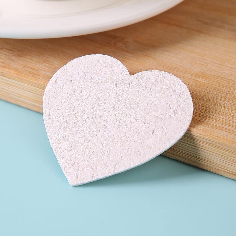 2026 Face Wash Puff Colored Love Wood Pulp Cotton Compressed Heart Cleaning Makeup Remover Sponge Dishwashing Absorbent Wood Pulp Sponge 10 packs белый