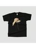 S T-Shirt Short Sleeve Round Neck Summer Graphic Tee Hand And Flower Design Fast Ship
