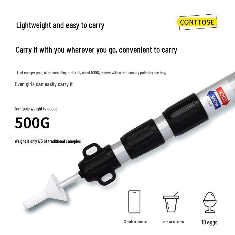 Teleskopická hliníková tyč pro markýzu/stan 2,4M – Lehká, odolná a rozšiřitelná