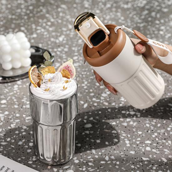 

Бутылка для воды Yousheng, 450 мл, интеллектуальный дисплей температуры, теплоизоляция с ручкой, уличный кофе для путешествий, умная термочашка, повседневная поставка 450ML E