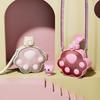 Cartoon Cat Paw Water Bottle Adjustable Strap Portable Kettle Plastic Straw Cup  Students