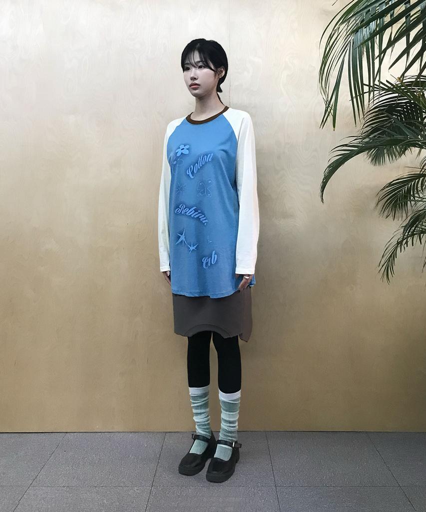 COTTONREBIRTHCLUB Contrast Raglan T-Shirt (Blue)