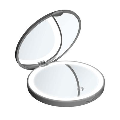 LED Compact Mirror Lighted Travel Mirror 2x Magnification Folding for Purse