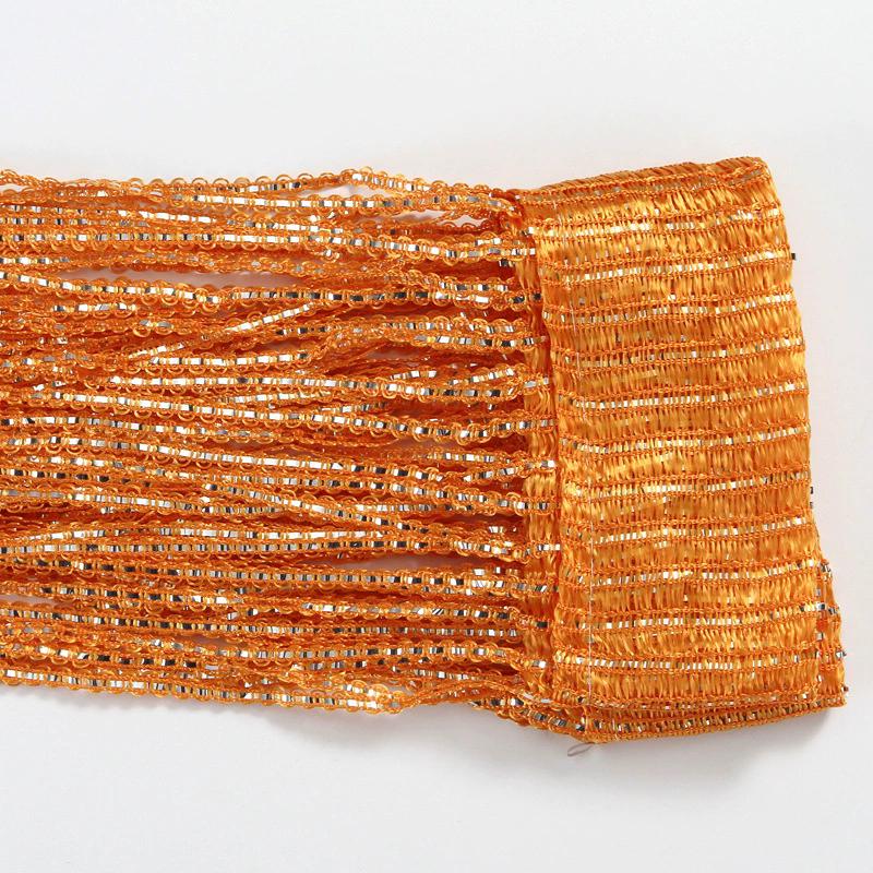 

3M*3M Кисточка из нитей, блестящая нитяная занавеска, подвесные шторы из бусин, блестящая перегородка для комнаты, сетка, фестивальный домашний декор Width 1m X Height 2m оранжевый