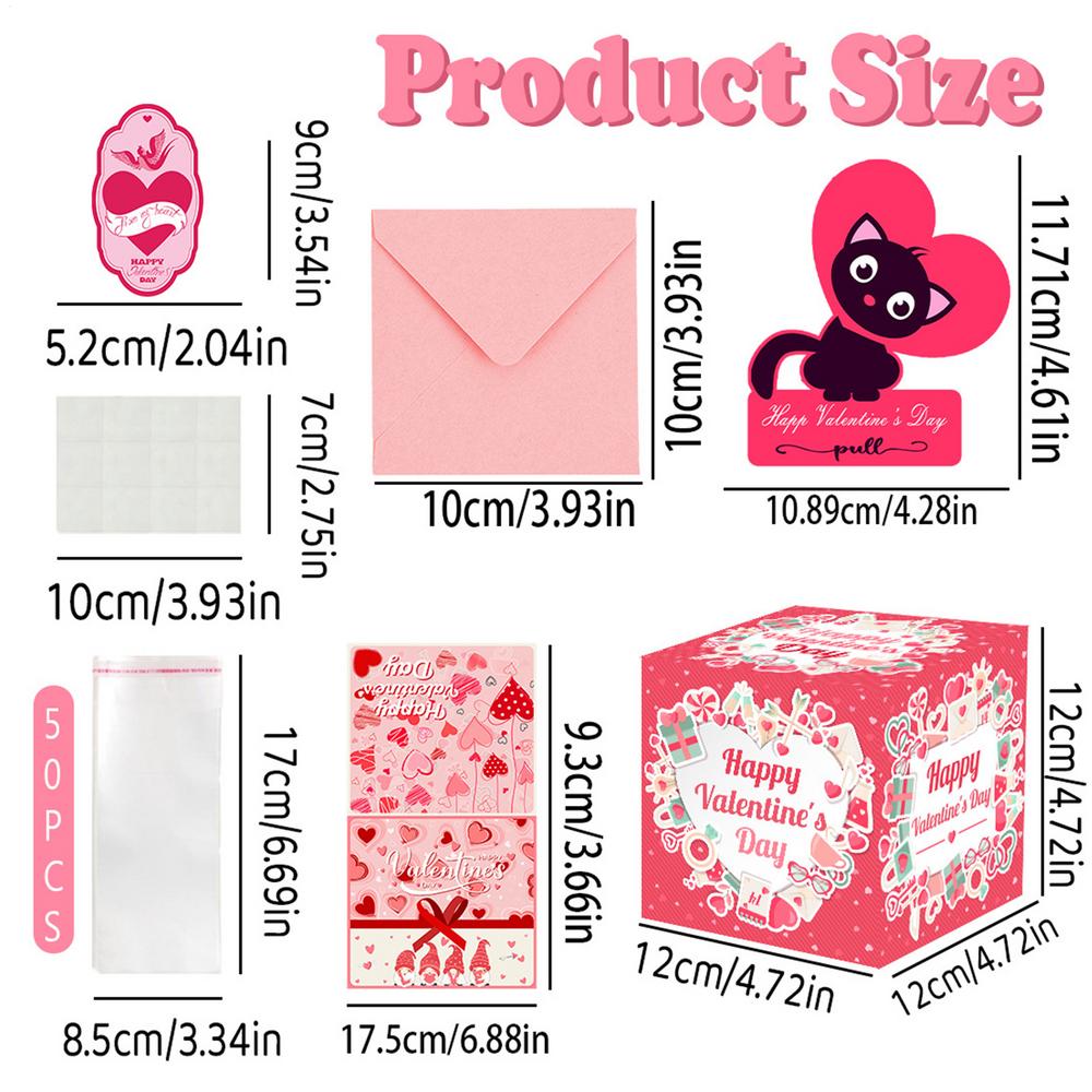 

Valentine s Day Money Box for Cash Gift Surprise Money Gift Boxes with Pull Out Happy Birthday Day Card Birthday Gifts Decor 1 Set розовый