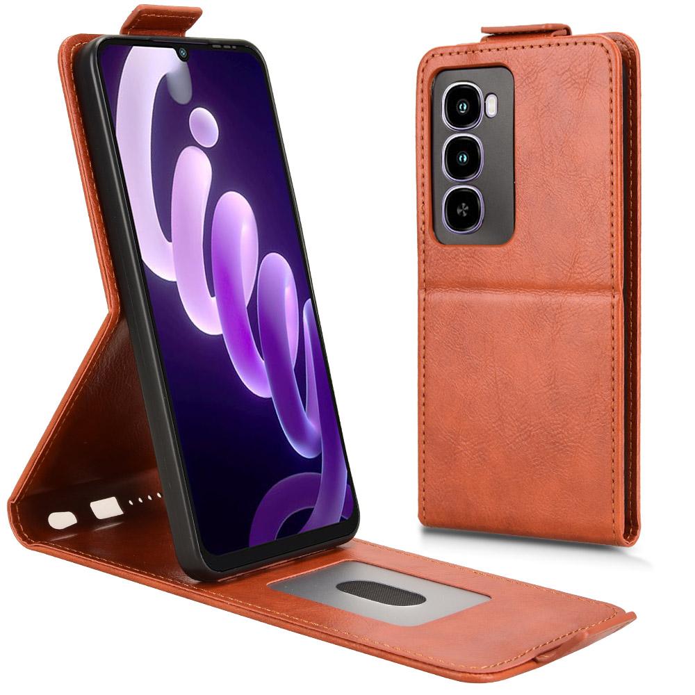 For itel City 100 4G Stand Case Magnetic Clasp Vertical Flip Leather Phone Cover with Card Holder