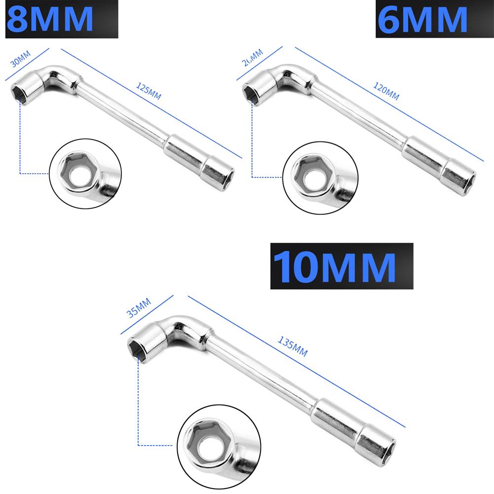 

3pcs L-shaped Socket Wrench Double-Head Pipe Socket Spanner Elbow Hex Wrenches 6/8/10mm Home Hand Tools Repair Disassembly Tools