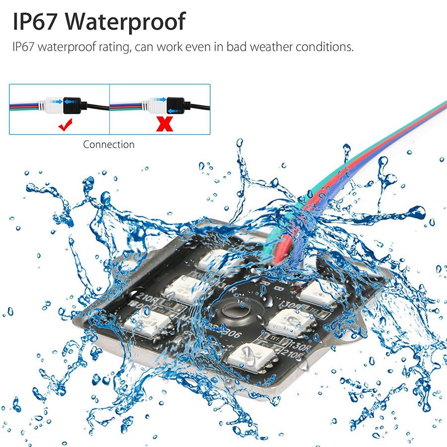 Universal 8Pc 48Led Led Rock Lights Under Body Led Lighting Truck Bed Cargo Lights  Atmosphere Light Rgb Rf Remote Control Waterproof