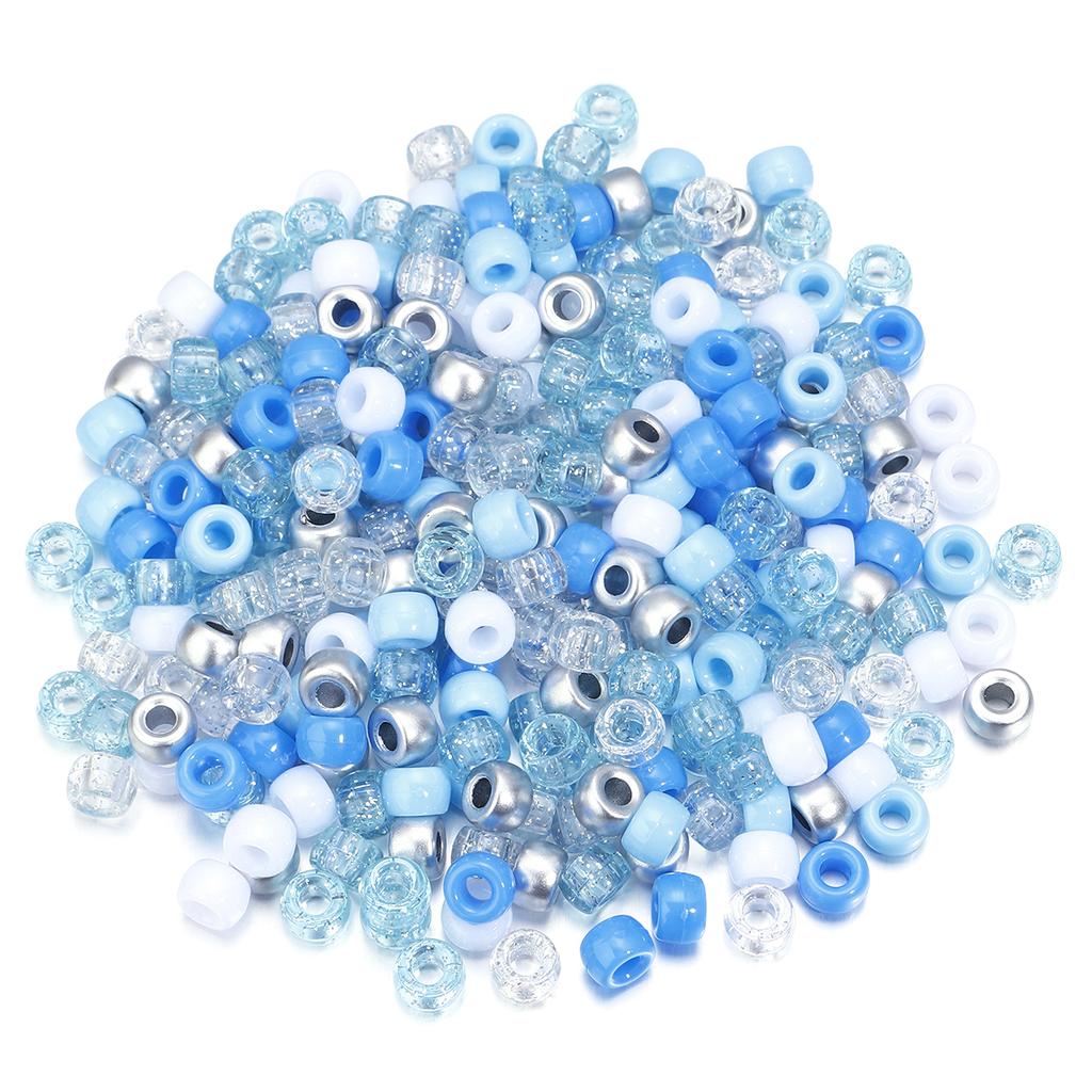 200pcs/lot 9mm Mix Color Acrylic Beads 4mm Big Hole Round Loose Beads For Jewelry Making DIY Necklace Bracelet Craft Accessories