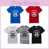Damen Baumwollmischung T-Shirt mit geometrischem Print Lockerer Schnitt Rundhalsausschnitt Büro Pendeln Lässig