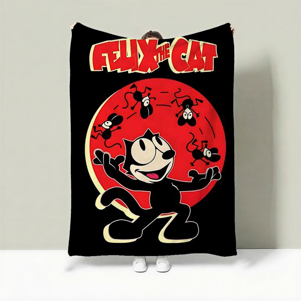 

Cartoon F-Felix the Cat Throw Lightweight 240g Flannel Blanket Soft Skin-friendly for Summer Cooling 75cmx90cm