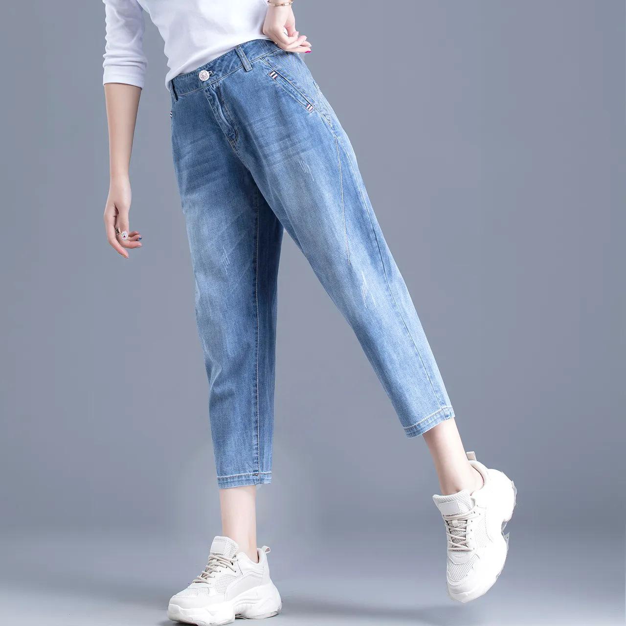 

Women s Eight-Minute Jeans: 2025 Spring/Summer Trendy Loose Fit Short Dad Pants for Petite (1.5m) Stature Size 28