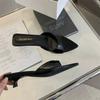 Modne Seksowne Szpilki Party Damskie Sandały 2025Lato Damskie Szpiczaste Projektant Proste Codzienne Biurowe Dojrzałe Odkryte Palce Damskie Kapcie