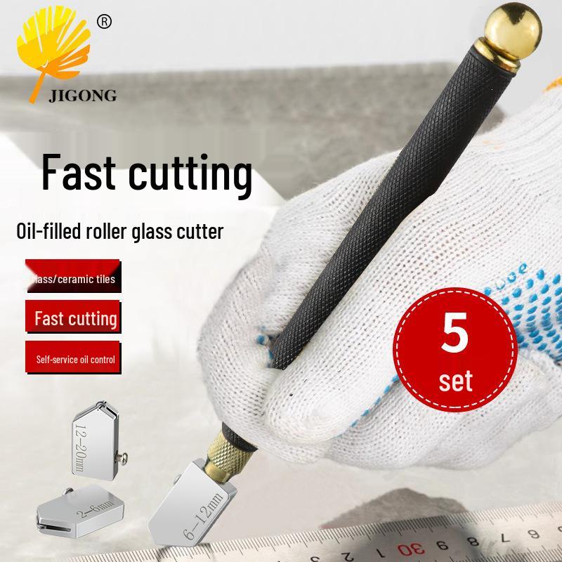 Multi-Purpose Marble & Glass Tile Cutter Set with Oil-Filled Alloy Blade