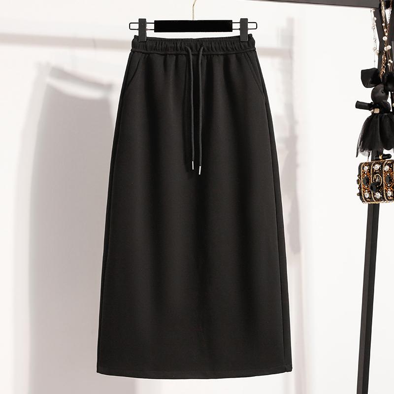 

DIMANAF Юбки больших размеров женские эластичные повседневные свободные хлопковые базовые однотонные 2025 осень L