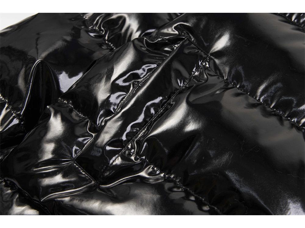 Trapstar Glänzende Schwarze PU-Lederjacke mit Abnehmbarer Kapuze - Verdickte Baumwoll-Paar-Oberbekleidung Auf Lager