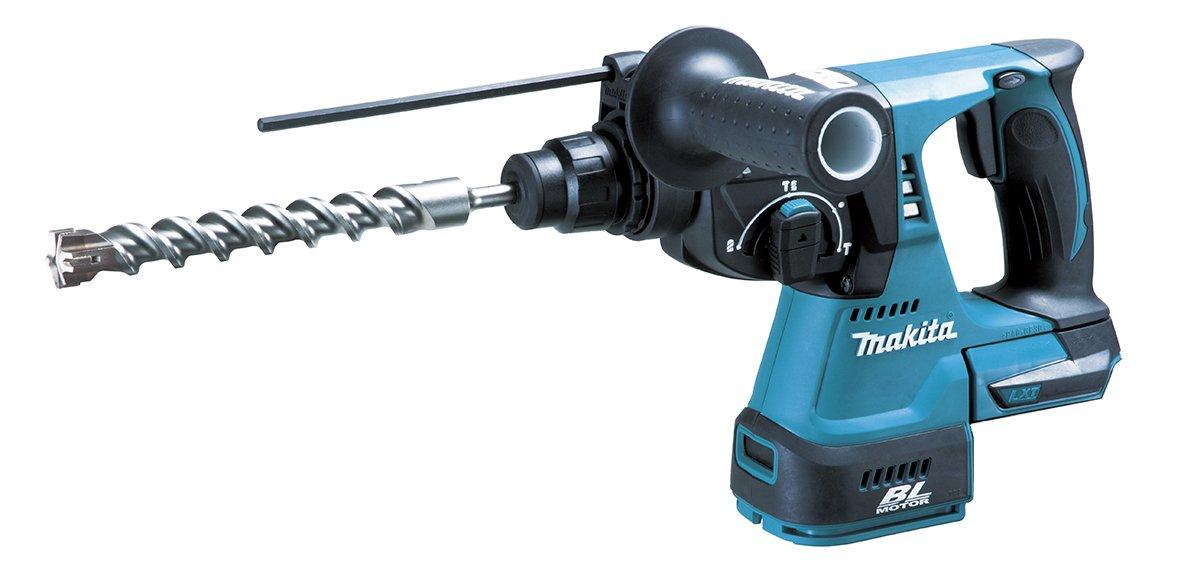 Perceuse à percussion rechargeable Makita 18 V, chargeur de batterie vendu séparément HR244DZK 24 mm/burinage SDS+ bleu
