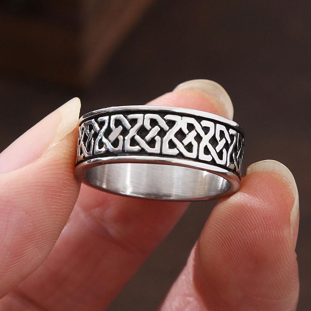 Vintage Stainless Steel Viking Odin Trinity Ring Punk Simple Nordic Celtics Knot Ring Men Women Amulet Fashion Jewelry Gift