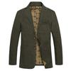 Men's Casual Water-Washed Cotton Suit Jacket - Spring/Autumn, Thin Fit 
