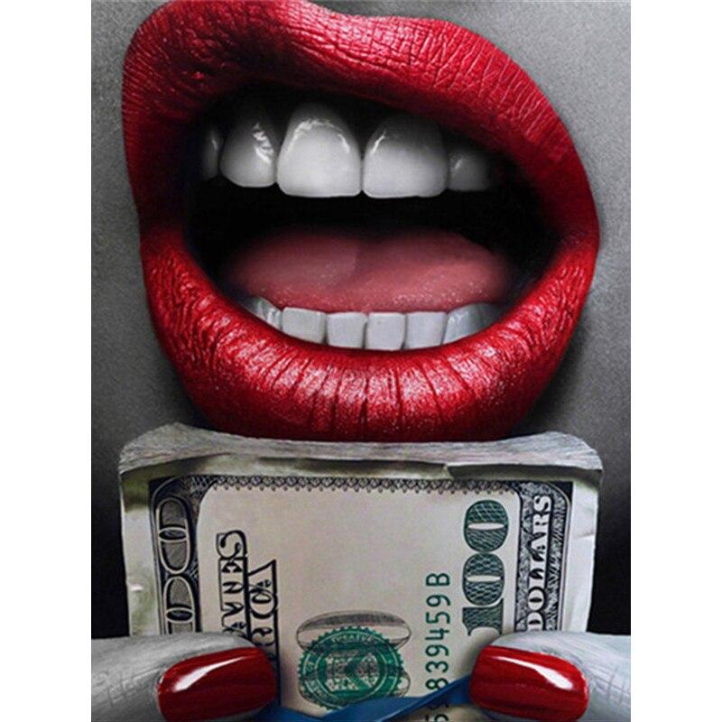 

Новый 5D DIY алмазная живопись губы Алмазная вышивка деньги вышивка крестом полная круглая дрель ремесла домашний декор ручной художественный подарок Full Round 15x20CM