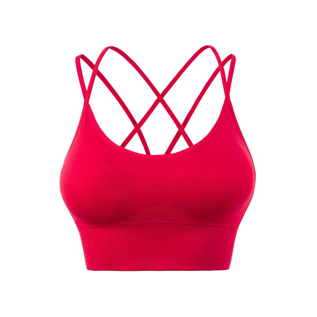 European & American Plus Size Criss-Cross Back Sports Bra - Wire-Free, Shockproof Yoga & Running Bra for Women