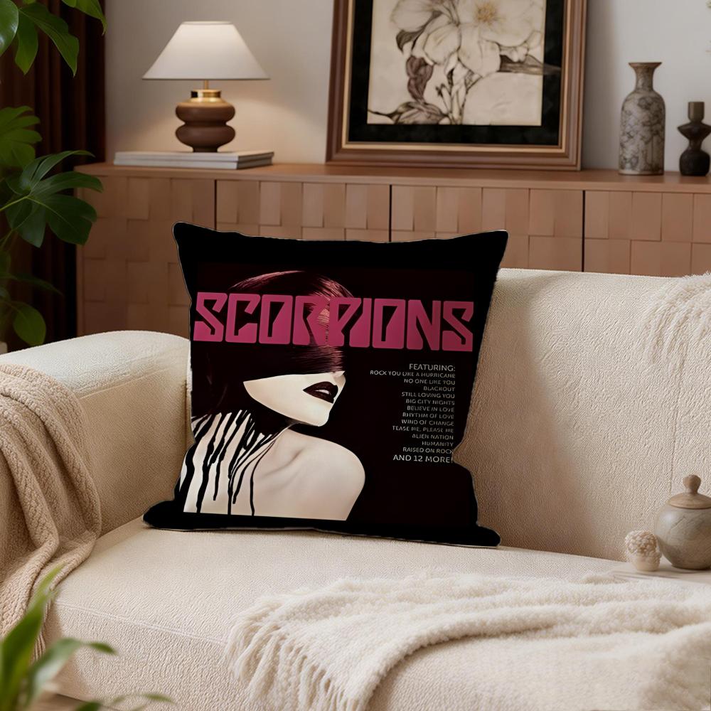 Music Scorpions Cushion Cover Cushion Cover Set 4Pcs 50x50 45x45 40x40 Pillowcase Decorative Sofa Home Decor