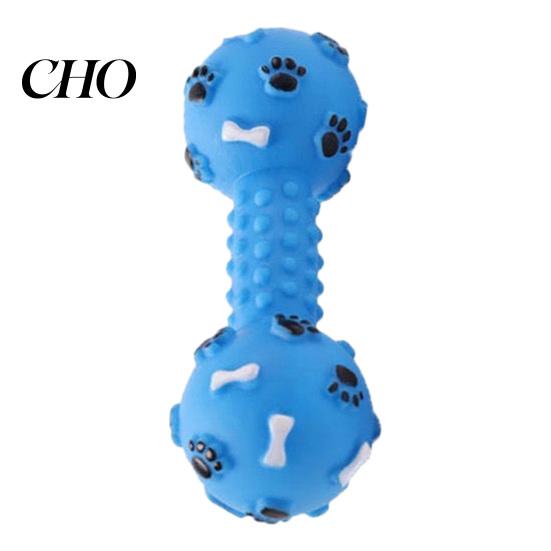 Dog Bite Toy Dumbbell Squeaky Chew Raised Texture Teeth Cleaning for Puppy Teething Dogs Interactive Play
