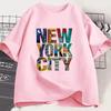 Summer Men's Women's Comfortable Casual Wide Large Size NEW YORK CITY Printed Sports Round Neck Short Sleeves Couple's T-shirts