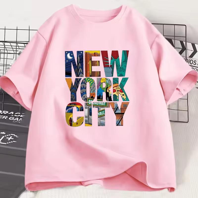 

Summer Men s Women s Comfortable Casual Wide Large Size NEW YORK CITY Printed Sports Round Neck Short Sleeves Couple s T-shirts 5XL різнокольоровий