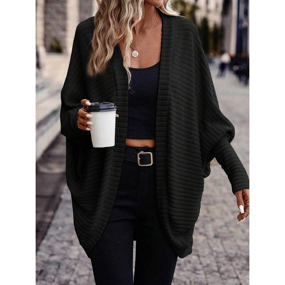 

Женский кардиган с длинным рукавом Осенне-зимний свитер Повседневные пальто XXL чёрный