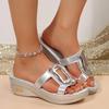 Women Slippers Beach Hawaiian Luxury New Slippers Casual Platform Wedge Shoes Woman Flip Flops Metal Buckle Sandals Slides Women