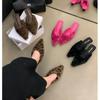Fashion New Slippers Casual Shoes Woman Pink Slides Shallow Butterfly-Knot Med Cover Toe Fur Flip Flops Pantofle Luxury Plush Pumps